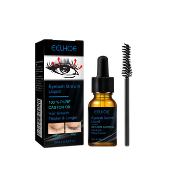 Castor Oil Brow & Lash Growth Serum bottle labeled for eyebrow and eyelash conditioning with castor oil