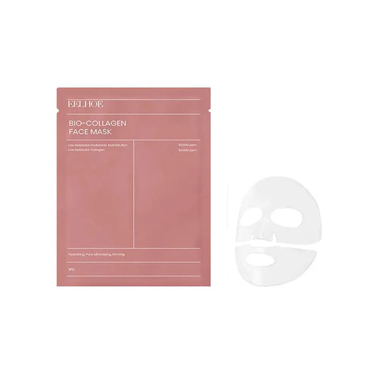 Bio Collagen Hydrating Face Mask white wrapped packet with liquid serum and collagen label