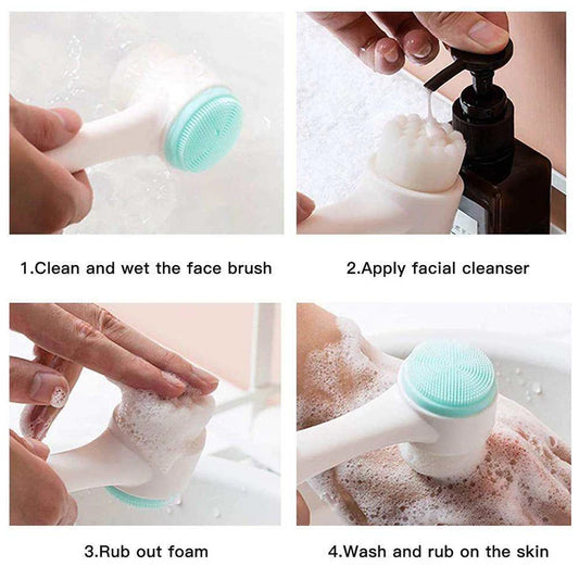 3D Double Silicone Face Brush