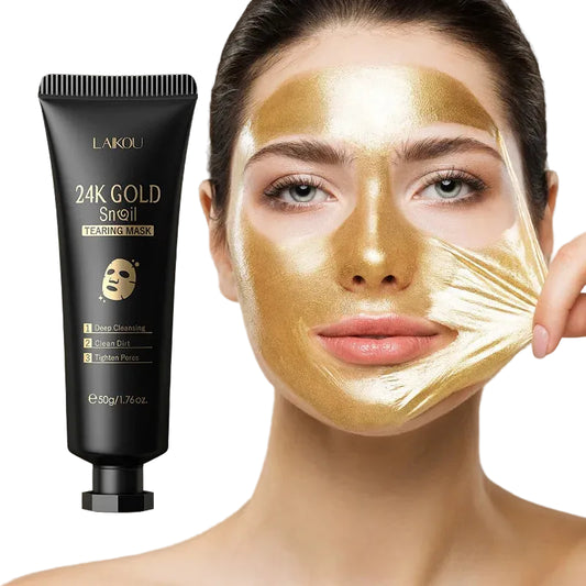 24K Gold Sakura Peel-Off Facial Mask 50g jar showing gold flakes sakura label and cream texture