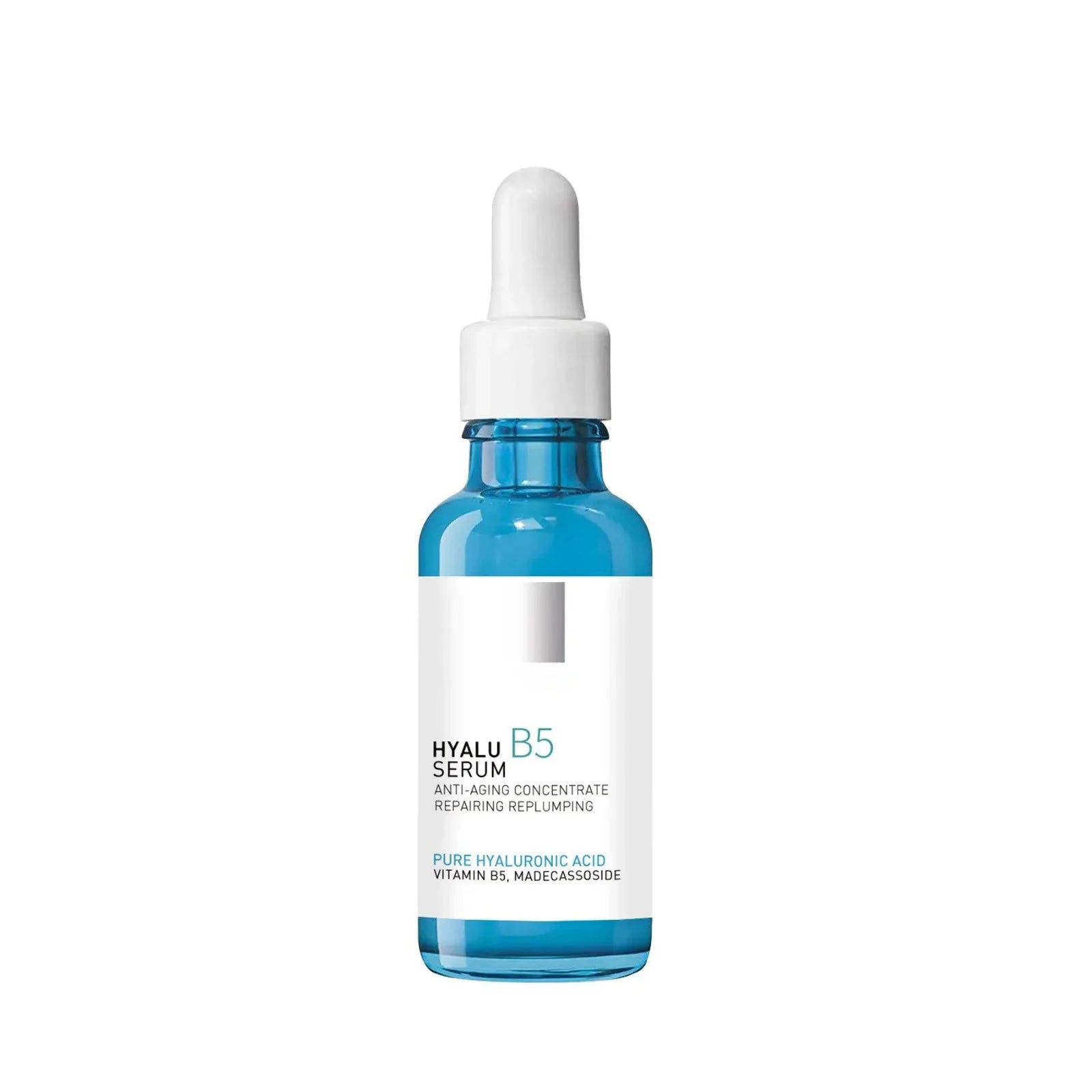 B5 Hyaluronic Acid Serum 30ml dropper bottle labeled Hyalu B5 clear liquid for moisturizing and anti-aging