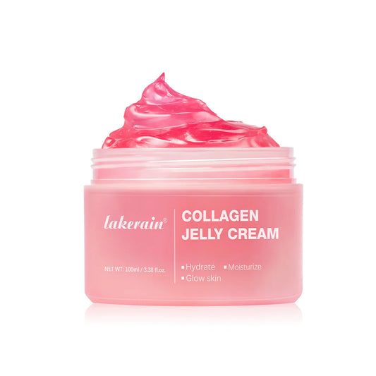 Moisturizing Collagen Jelly Cream jar with translucent jelly texture labeled hydrolysed collagen and niacinamide